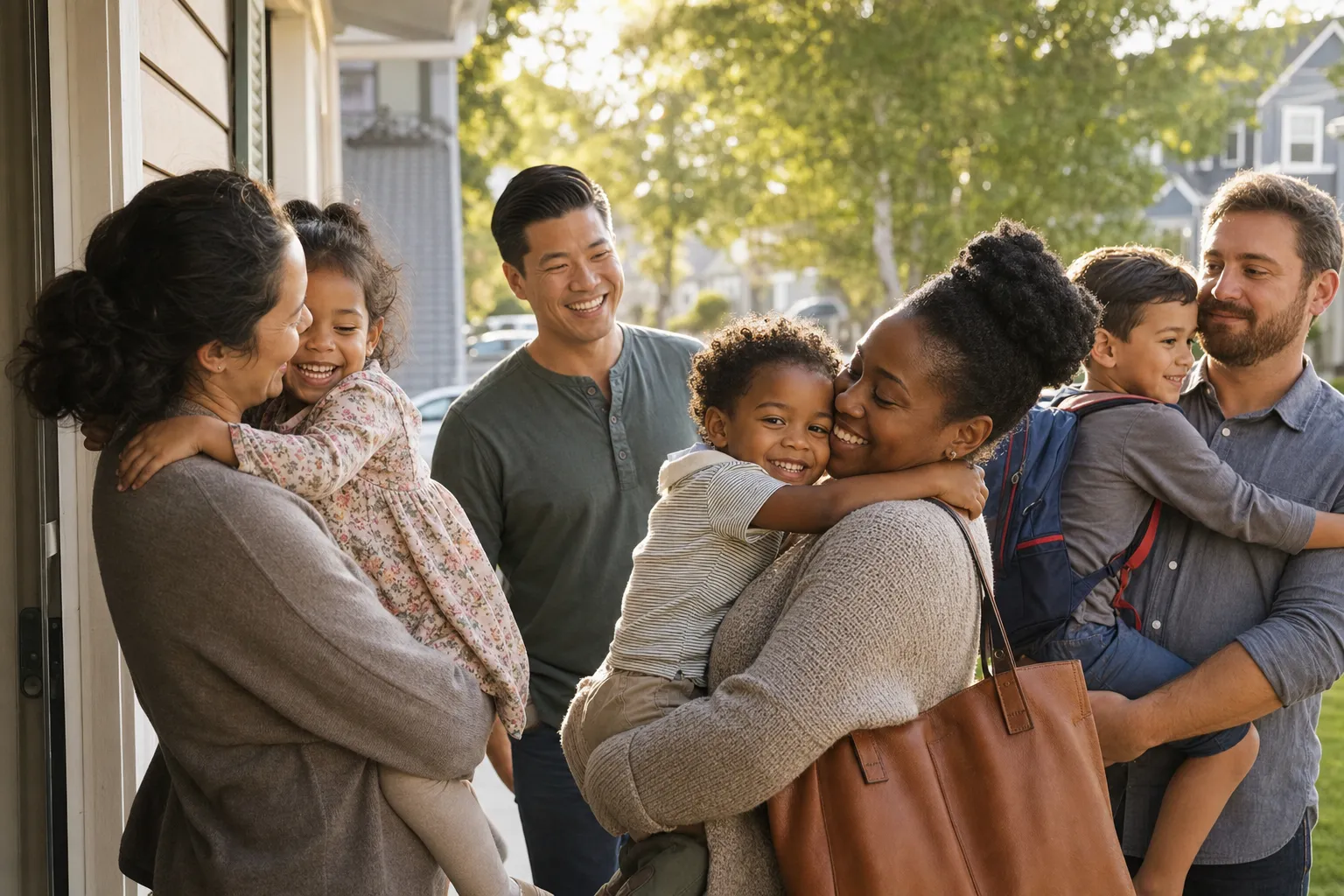 Children and families coming together for community activities